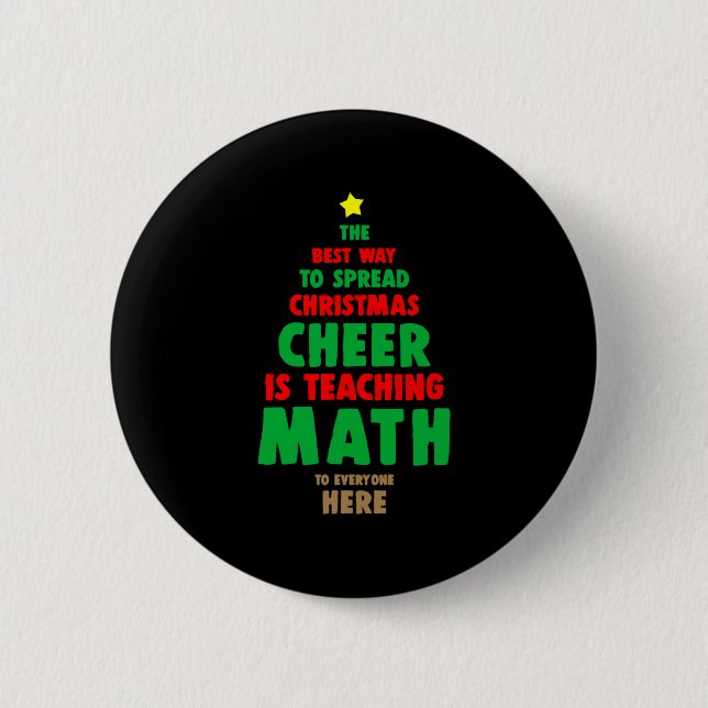 Christmas Math Teacher 6 Cm Round Badge (Front)