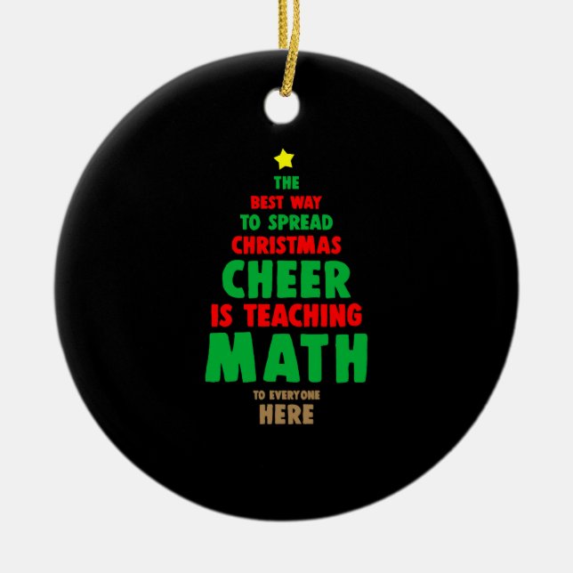 Christmas Math Teacher Ceramic Tree Decoration (Front)
