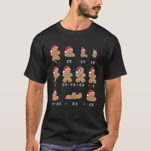Christmas Math Teacher Equation Gingerbread With S T-Shirt