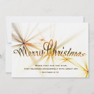 Christmas Matthew 2:10 Modern Star Design Flat Holiday Card