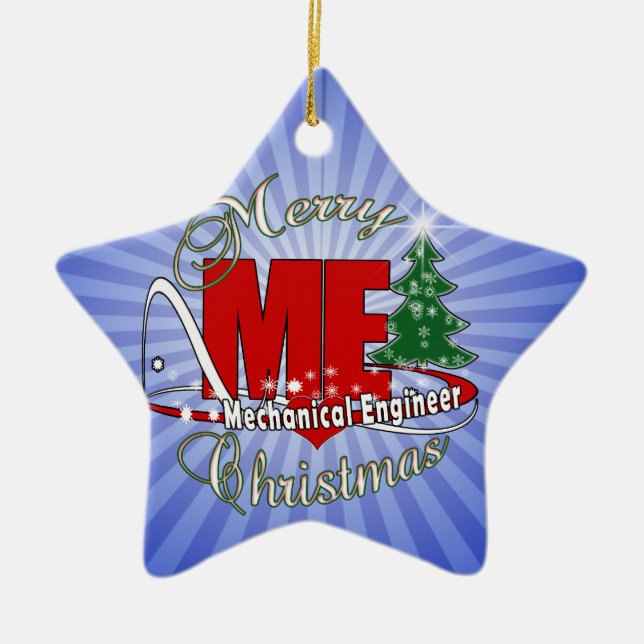 CHRISTMAS ME MECHANICAL ENGINEER CERAMIC TREE DECORATION (Front)
