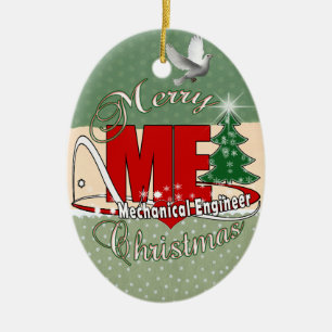 CHRISTMAS ME MECHANICAL ENGINEER CERAMIC TREE DECORATION