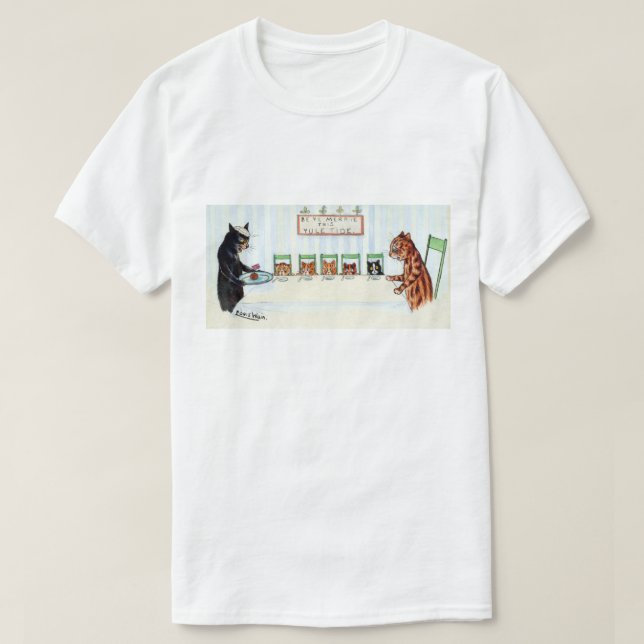 Christmas meal, Louis Wain T-Shirt (Design Front)