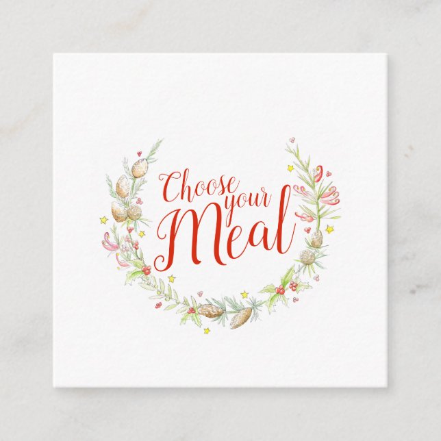 Christmas meal options Choose your meal enclosure (Front)