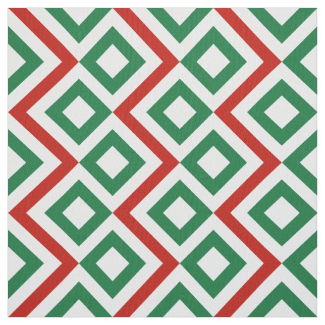 Christmas Meander Geometric Pattern Fabric (Swatch)
