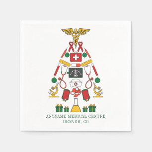 Christmas Medical Centre Doctors and Nurses Paper Napkin
