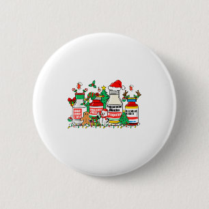 Christmas Medication Bottles Funny Nurse Humor  6 Cm Round Badge
