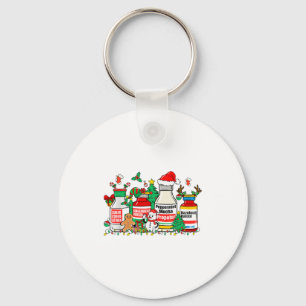 Christmas Medication Bottles Funny Nurse Humor  Key Ring
