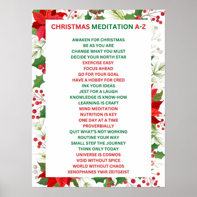 Christmas Meditation a-z  Poster (Front)