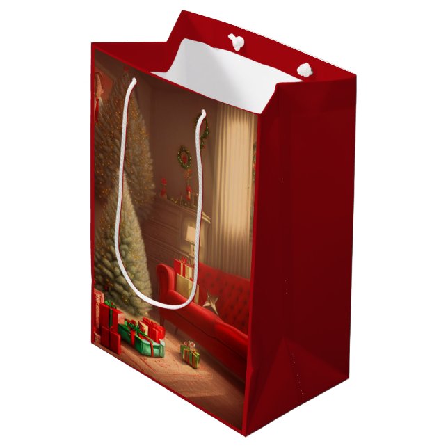  Christmas Medium Gift Bag (Front Angled)