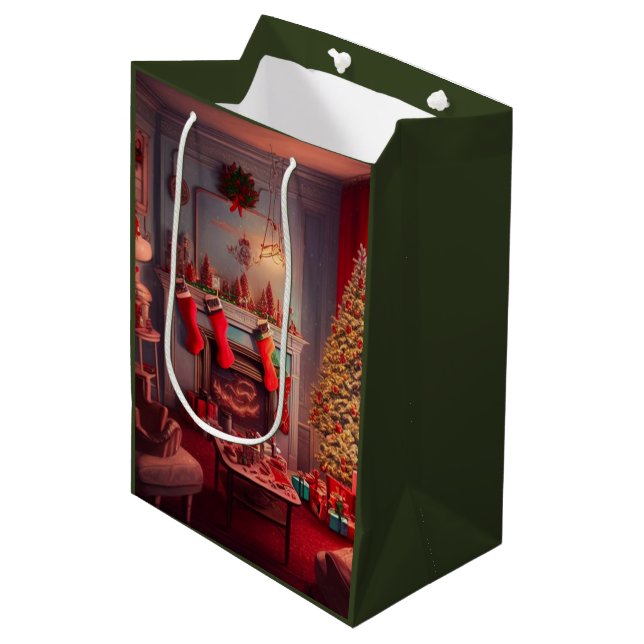  Christmas Medium Gift Bag (Front Angled)