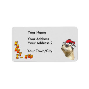 Christmas Meerkat Customisable Address Labels