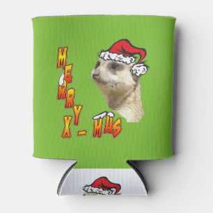 Christmas Meerkat Customisable Can Cooler