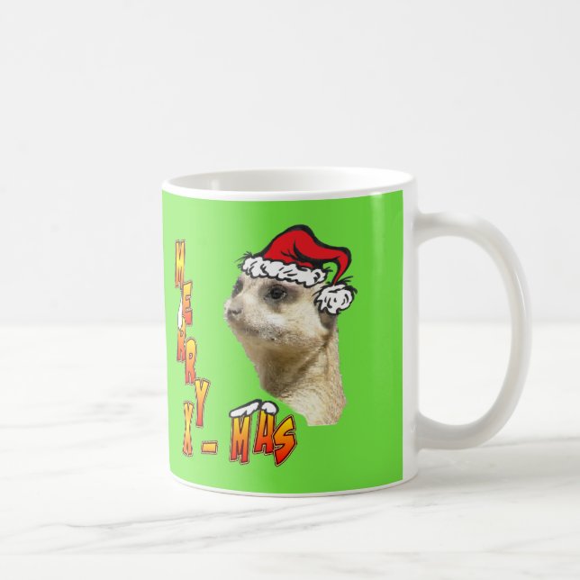Christmas Meerkat Customisable Coffee Mug (Right)