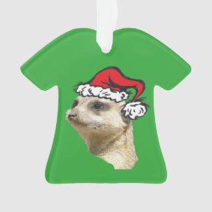 Christmas Meerkat Customisable Shirt Ornament