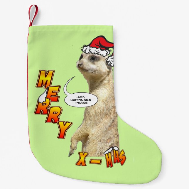 Christmas Meerkat Customisable Stocking (Front)