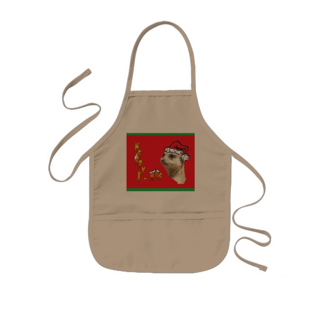 Christmas Meerkat Kids Apron (Front)