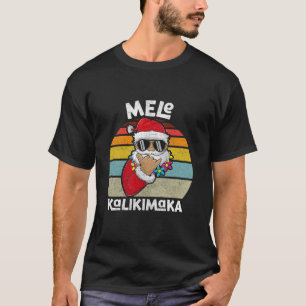 Christmas Mele kalikimaka Boy Apparel Shaka Santa  T-Shirt
