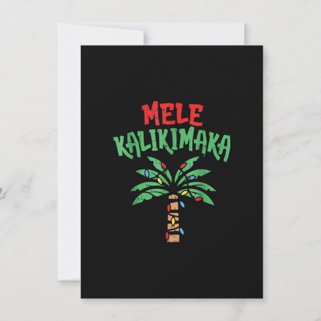 Christmas Mele Kalikimaka Palm Tree Hawaiian Light Invitation (Front)