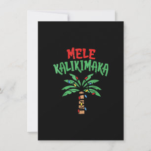 Christmas Mele Kalikimaka Palm Tree Hawaiian Light Invitation