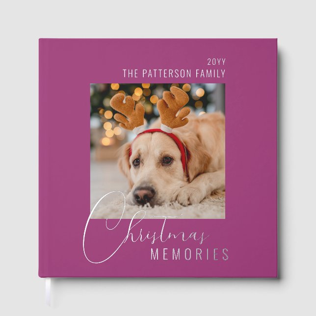 Christmas Memories Family Pet Photo Personalised Guest Book (Front)