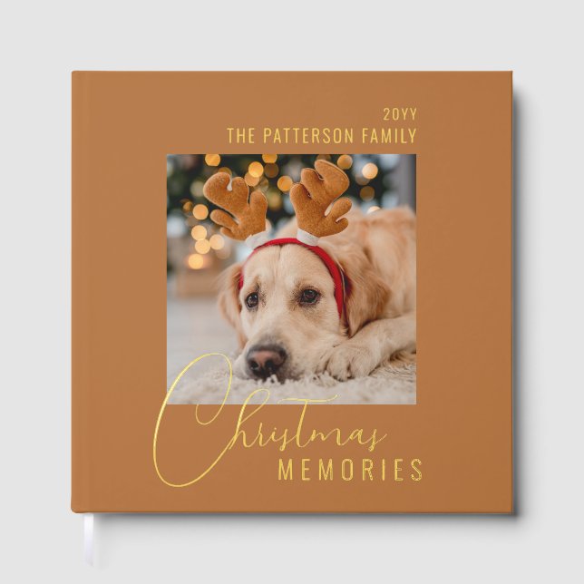 Christmas Memories Family Pet Photo Personalised Guest Book (Front)