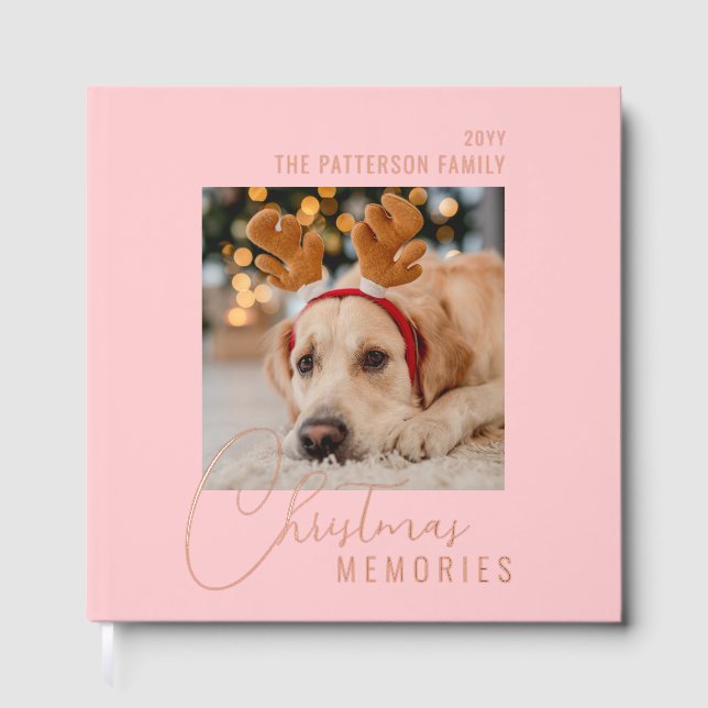 Christmas Memories Family Pet Photo Personalised Guest Book (Front)