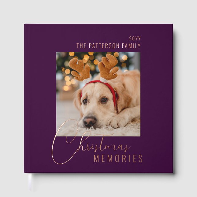 Christmas Memories Family Pet Photo Personalised Guest Book (Front)