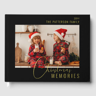 Christmas Memories Real Foil Family Photo Guest Book