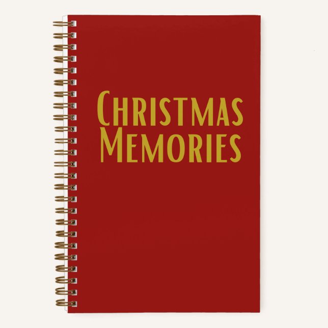 "Christmas Memories" Red & Gold Christmas Journal (Front)