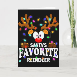 Christmas Men Women Santa's Favourite Reindeer Card