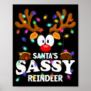 Christmas Men Women Santa's Sy Reindeer  Poster