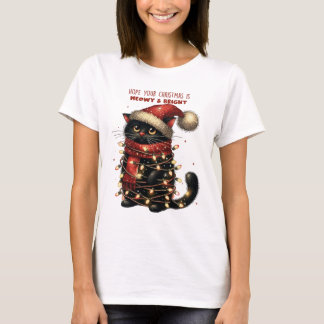 Christmas Meowy and Bright Cat Tshirt