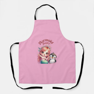Christmas Mermaid Magic Card with Penguin Fun Apron