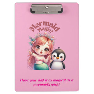Christmas Mermaid Magic Card with Penguin Fun Clipboard