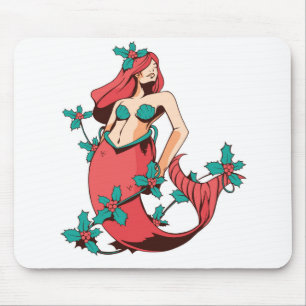 Christmas Mermaid Mouse Mat
