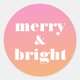Christmas Merry And Bright Classic Round Sticker