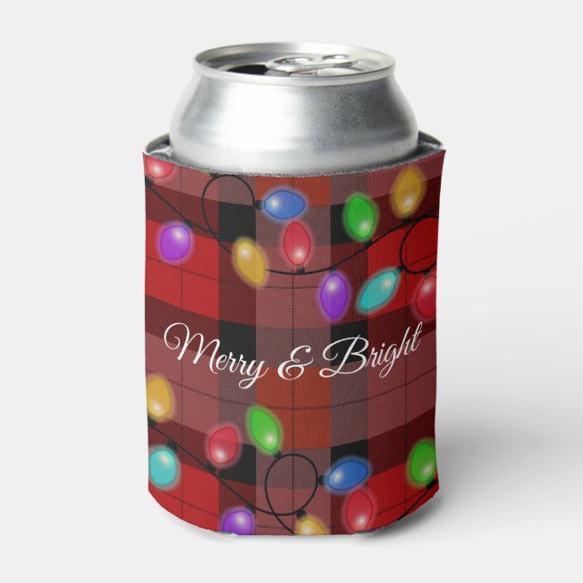 Christmas Merry And Bright Lights  Can Cooler (Can Front)
