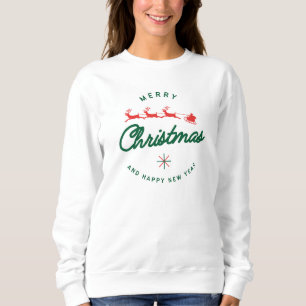 christmas,merry and bright,merry,modern,retro typo sweatshirt