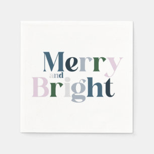 Christmas Merry And Bright Modern Napkin