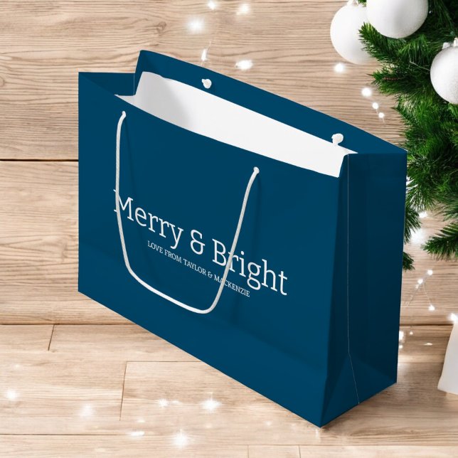 Christmas Merry and Bright Personalised Large Gift Bag (Christmas Merry and Bright Personalized Large Gift Bag by Ricaso. Other colors available in store)