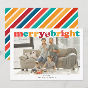 Christmas Merry and Bright Photo Personalised Holiday Card
