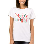 christmas merry and bright pink red modern font