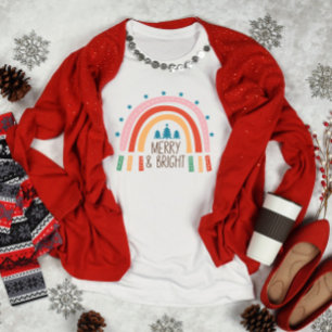 Christmas Merry and Bright Rainbow T-Shirt