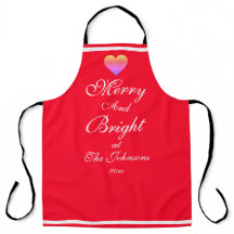 Christmas Merry And Bright Script Name Chic Red