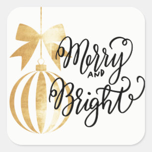 Christmas Merry and Bright  Square Sticker