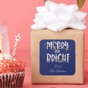 Christmas Merry and Bright Square Sticker