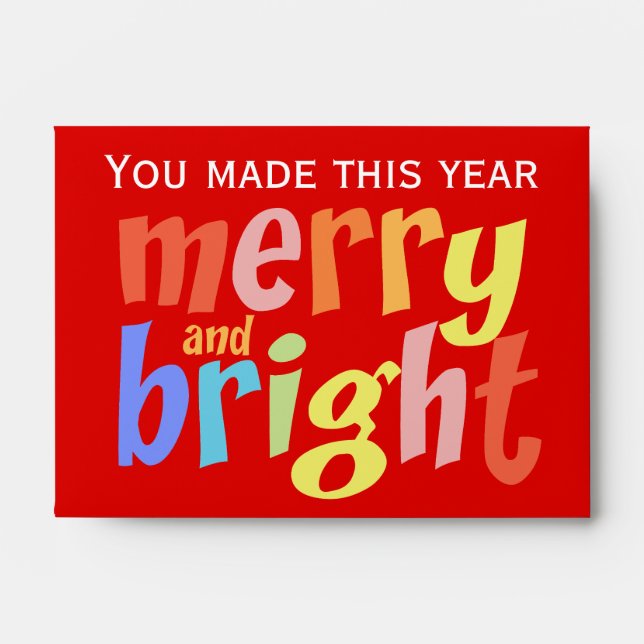 Christmas Merry and Bright Thank You Cash Gift Envelope (Front)