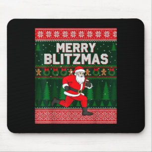 Christmas Merry Blitzmas Santa Football Ugly Sweat Mouse Mat