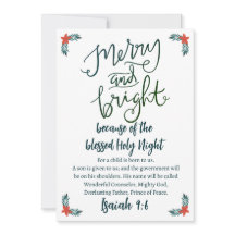 Christmas Merry & Bright Holy Night Green Blue